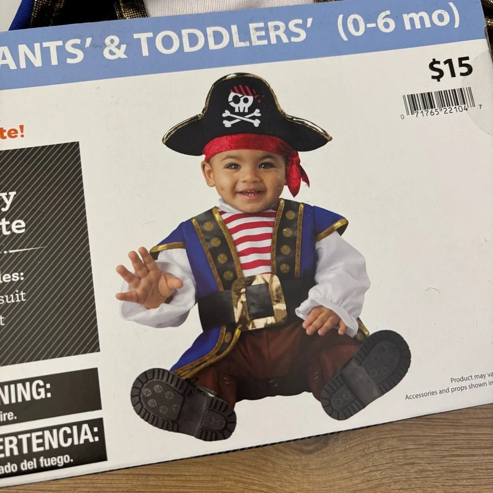 Way To Celebrate Baby Infant Pirate Halloween Dress Up Costume